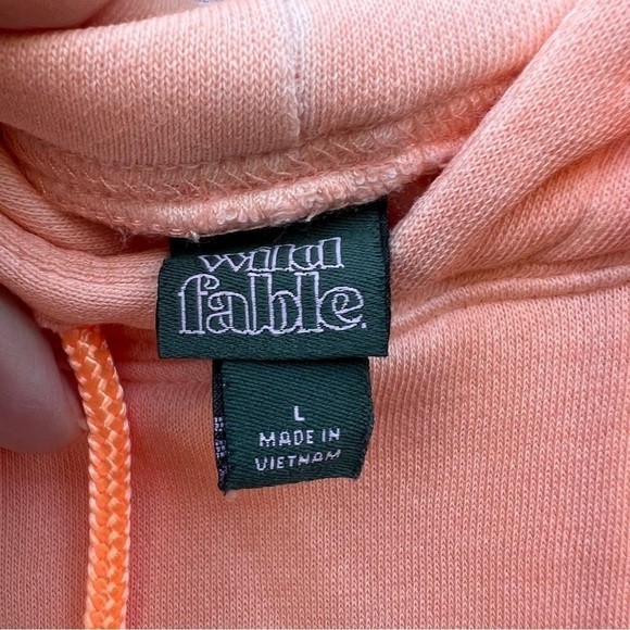 Orange Cropped Hoodie Sweatshirt - Picture 3 of 4